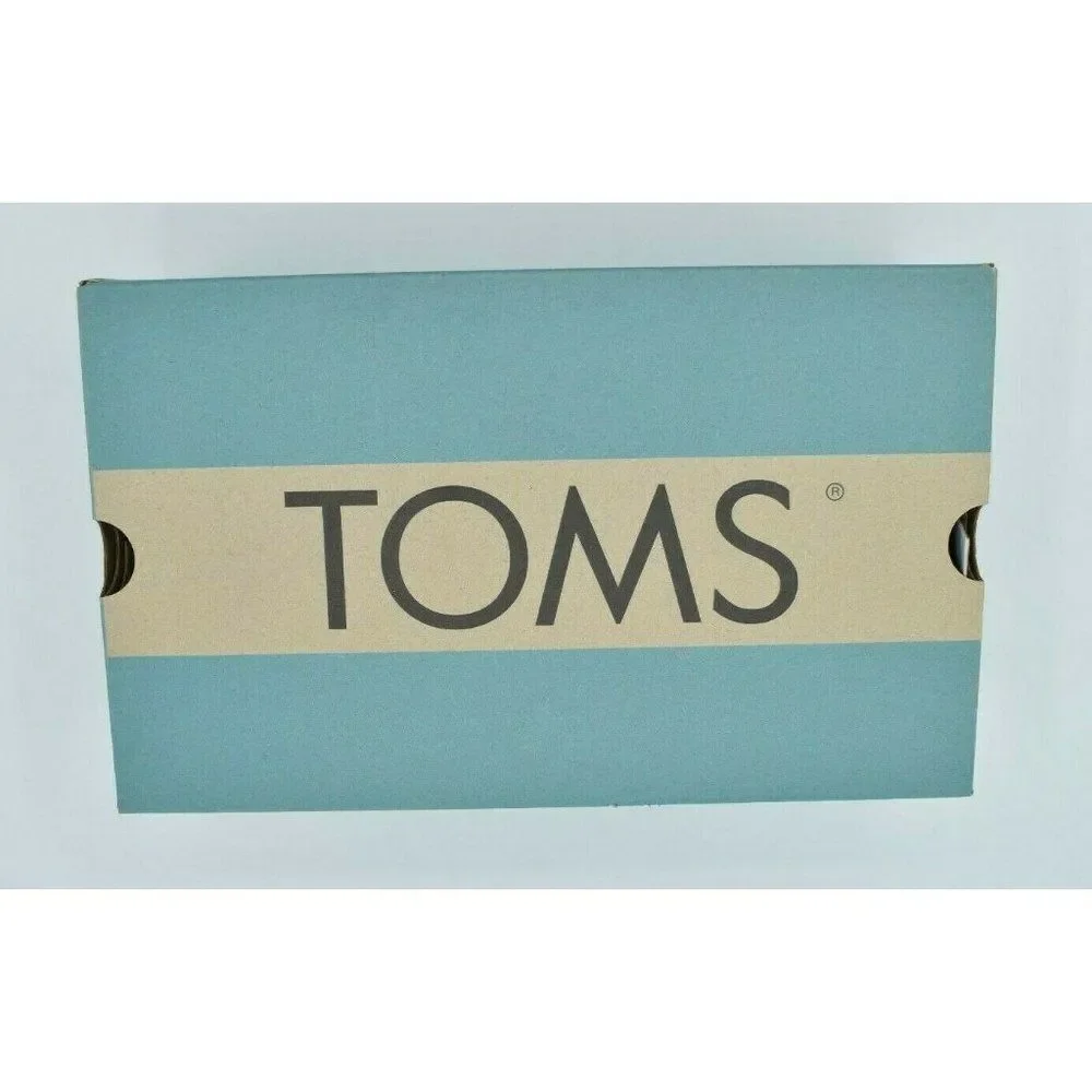 Toms Womens Size 9 Silver Iridescent Leather Woven Trim Paloma Platform Slide‎